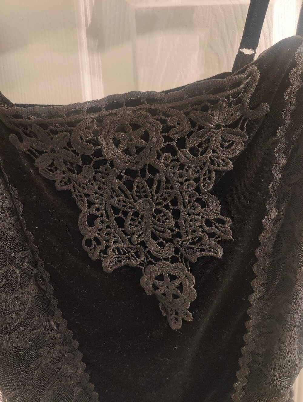 Romwe Corset Blouse Velvet, Black, XL - Picture 2 of 6